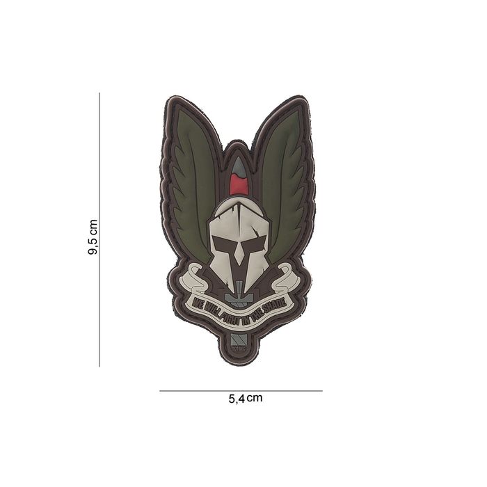 Rubber Patch " We will fight" grau, Gr. 54 x 95 mm