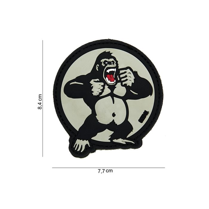 Rubber Patch " Gorilla ", weiß Größe: 84 x 77 mm