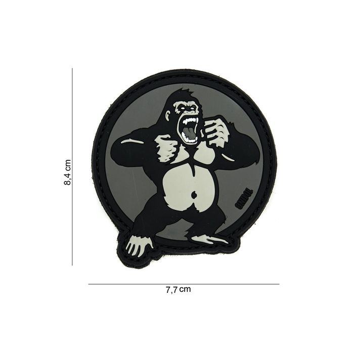Rubber Patch " Gorilla ", grau Größe: 84 x 77 mm
