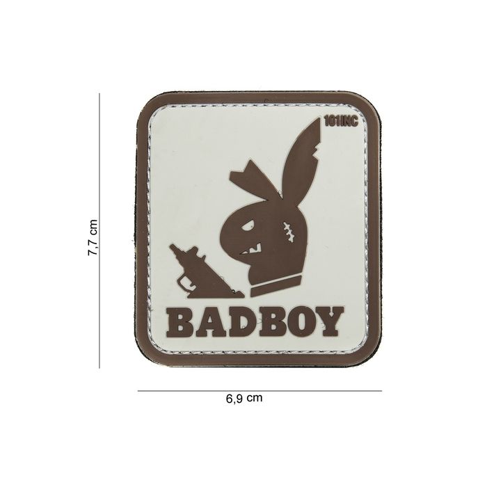 Rubber Patch BADBOY, beige: 77 x 69 mm