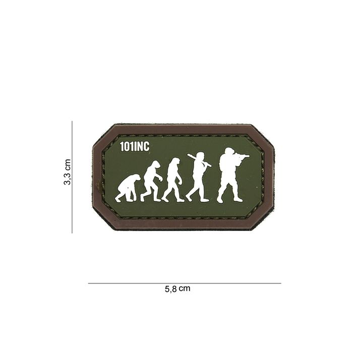 Rubber Patch  " Evolution "  | Größe 33 x 58 mm, grau / weiß