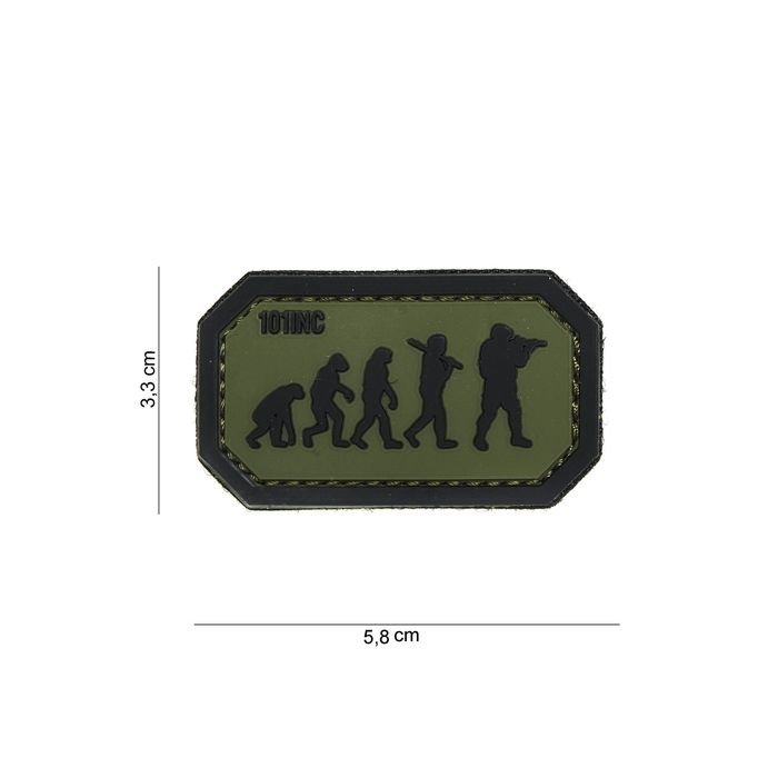 Rubber Patch  " Evolution "  | Größe 33 x 58 mm, grau / schwarz