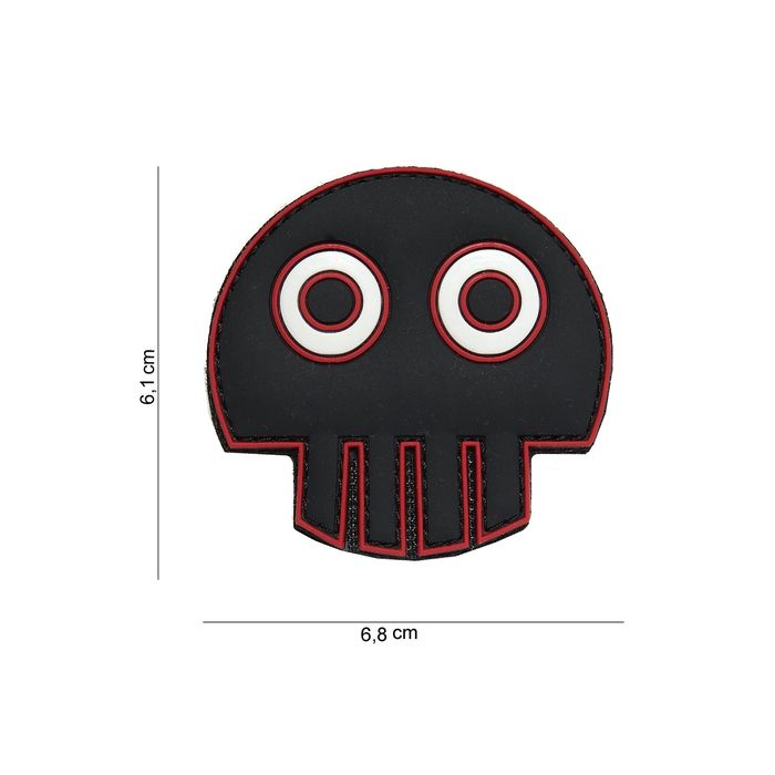 Rubber Patch " BOG EYE Skull ",  Größe 68 x 61 mm
