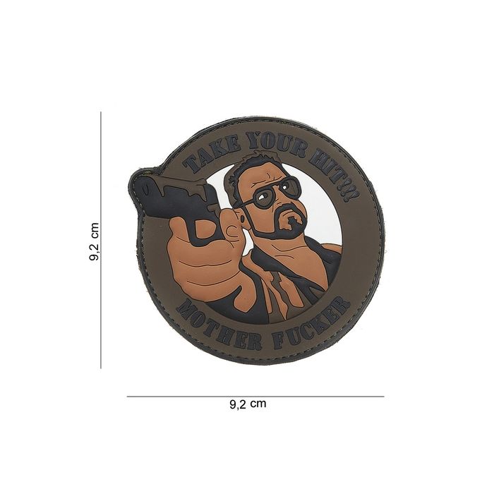 Rubber Patch " Take your Hit ", braun : Ø 92 mm