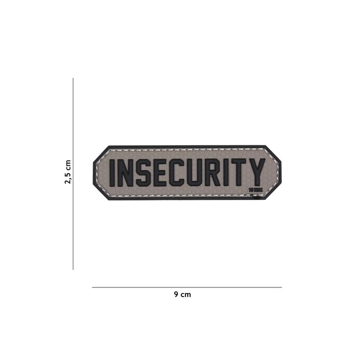 Rubber Patch " INSECURITY" , Gr. 90 x 25 mm