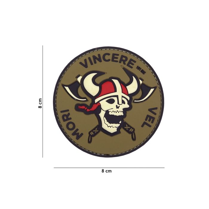 Rubber Patch " Wkinger" braun, Ø 80 mm