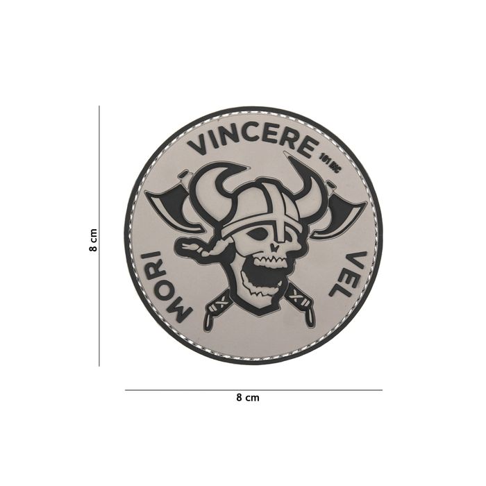 Rubber Patch " Wikinger" grau, Ø 80 mm