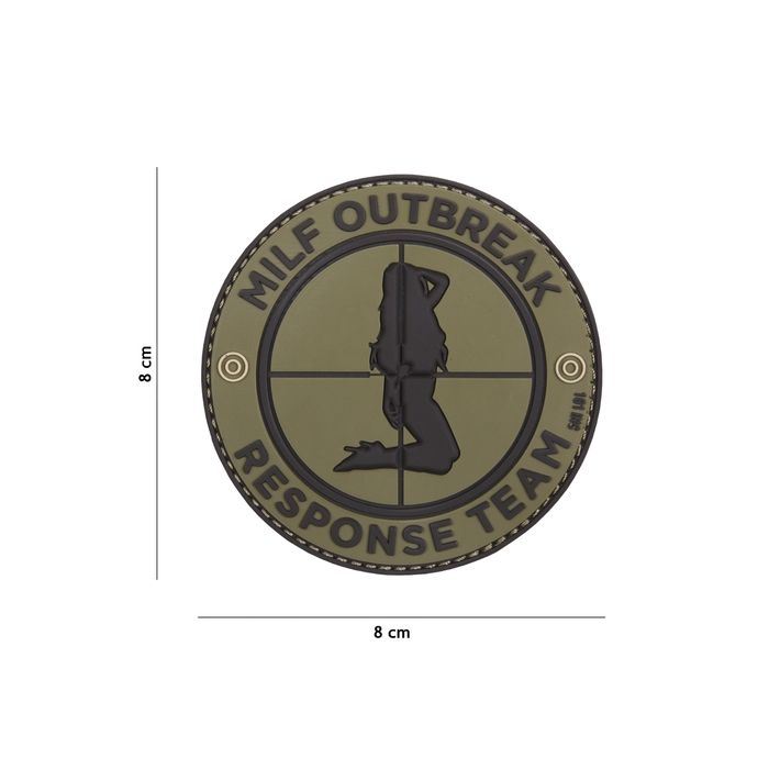 Rubber Patch " Milf Outbreak " , oliv Ø  80 mm