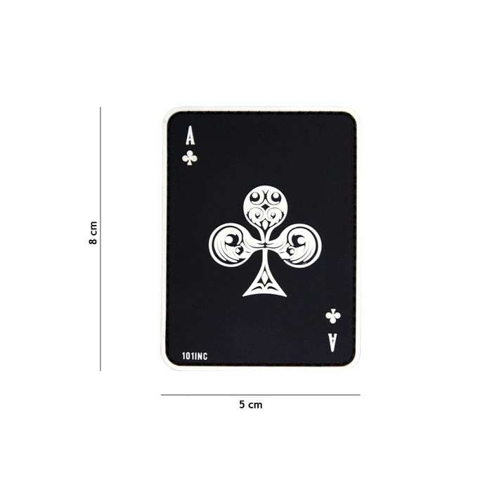 Rubber Patch Kreuz Ass schwarz, Größe 50 x 80 mm