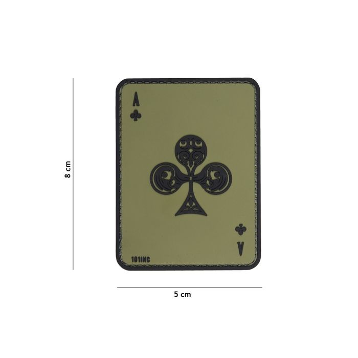 Rubber Patch Kreuz Ass oliv, Größe 50 x 80 mm