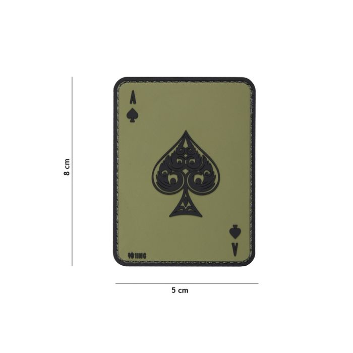 Rubber Patch Joker oliv, Größe 50 x 80 mm
