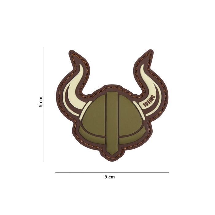 Rubber Patch " Wikinger Helm " braun, Gr. 50 x 50 mm