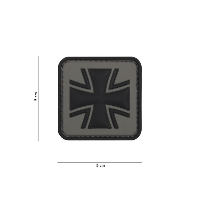 Rubber Patch Bundeswehr-Kreuz ► grau in Gr. 5 x 5 cm