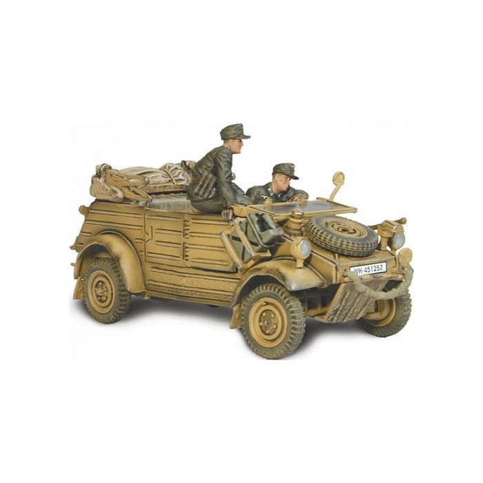 Deutscher Kübelwagen Typ 82 - Maßstab 1:32 - Mit Soldaten und Mauer - Nr. WH4147