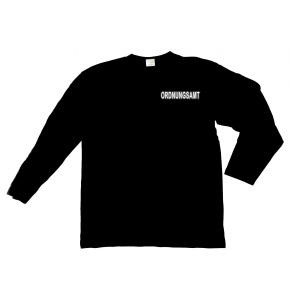 T-Shirt Langarm für Behörden in Top-Qualität mit reflektierendem Aufdruck ORDNUNGSAMT -  schwarz