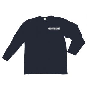 T-Shirt Langarm für Behörden in Top-Qualität mit reflektierendem Aufdruck ORDNUNGSAMT -  Dunkelblau
