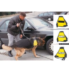 Hundekenndecke - mit Reflexschild POLIZEI - aus Leder