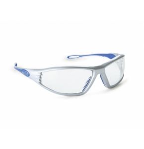 Endor Brille Silber / Blau mit Klarglas - Leicht auswechselbare Sichtscheiben - Nr. 7016