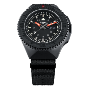 traser- Taktische Armbanduhr "P69 Black Stealth Black" mit schwarzem Textilarmband 
