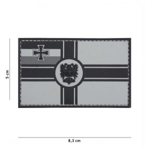 Rubber Patch Reichskriegsflagge grau in Gr. 5 x 8,3 cm