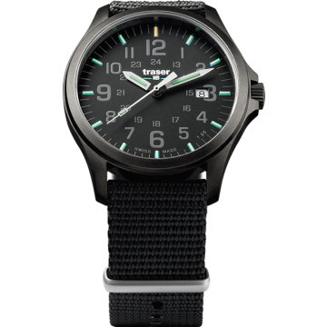 traser P67 Officer Pro GunMetal - Schwarz mit Nato-Textilarmband