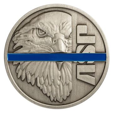 ASP Blue Line Guardian Logo Handcuff Keys - G1 Black Chrome 