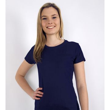 Damen Rundhals T Shirt dunkelblau