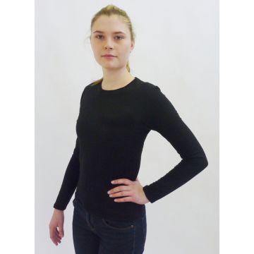 Damen T Shirt Langarm schwarz