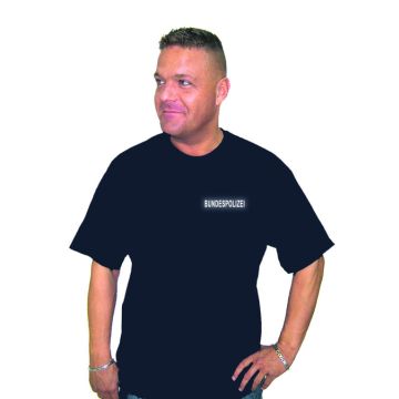 T-Shirt für Behörden in Top-Qualität mit reflektierendem Aufdruck BUNDESPOLIZEI - Dunkelblau