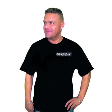 T-Shirt für Behörden in Top-Qualität mit reflektierendem Aufdruck ORDNUNGSAMT - Schwarz
