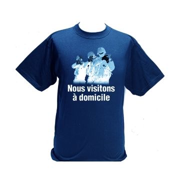 T-Shirt - mit Aufdruck "Nous visitons à domicile"