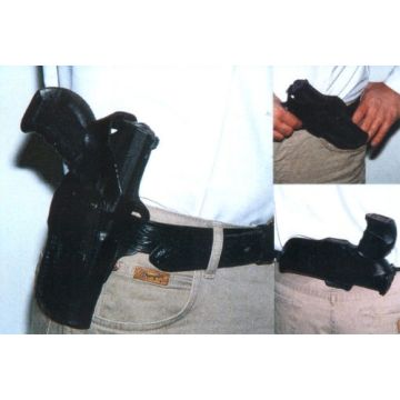 Israelisches Crossholster - für Revolver - Leder - 3 Wege-System - Nr. 4379