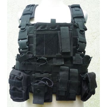 Einsatzwesten mit abnehmbaren Taschen - Schwarz -  Nr. 4453