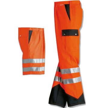 Bundhose Warnhose - Warngelb (lang) - Beinabschluss in der Kontrastfarbe Anthrazit