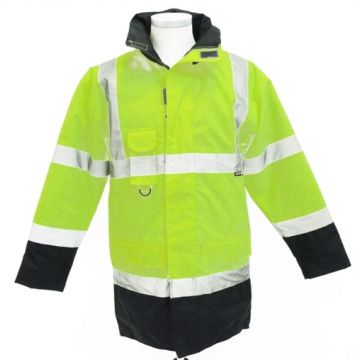 Warn-Parka  Gelb/Blau Aufdruck POLIZEI und SECURITY