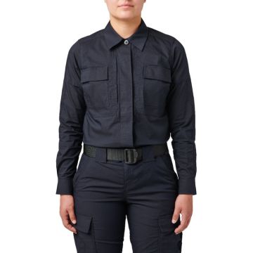 5.11 Women Flex-Tac TDU Ripstop Long Sleeve Shirt - Dark Navy 
