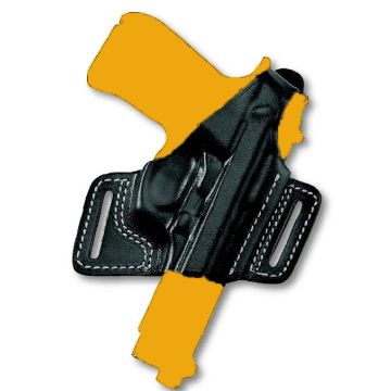 Kompaktes Leder-Holster - schwarz - verdeckte Trageweise - maximaler Tragekomfort - Nr. 6328