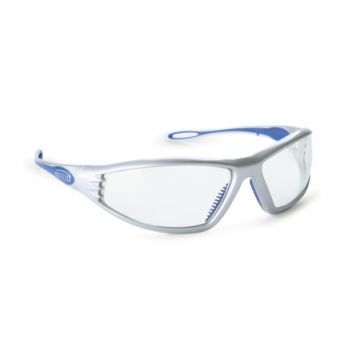 Endor Brille Silber / Blau mit Klarglas - Leicht auswechselbare Sichtscheiben - Nr. 7016