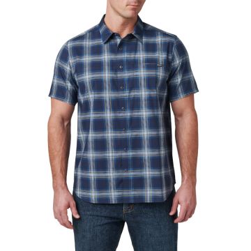 5.11 Wyatt Kurzarm-Karo-Hemd - Pacific Navy 
