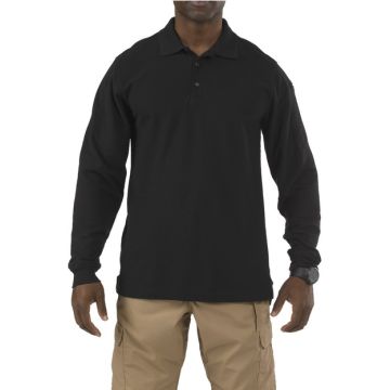 5.11 Utility Langarm Polohemd Schwarz