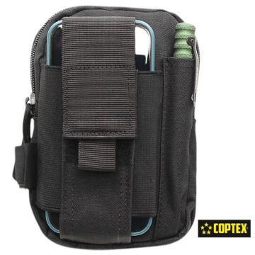 Universaltasche mit seitlicher Handytasche mit Klettsicherung