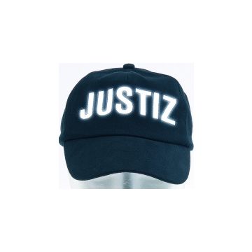 Base-Cap Schwarz mit Reflexschrift JUSTIZ