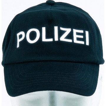 Base-Cap Schwarz mit Reflexschrift POLIZEI