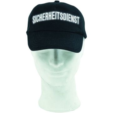 Base-Cap Schwarz mit Reflexschrift SICHERHEITSDIENST