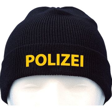 Wollmütze mit Bestickung POLIZEI