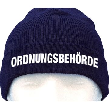Strickmütze dunkelblau mit Bestickung ORDNUNGSBEHÖRDE 