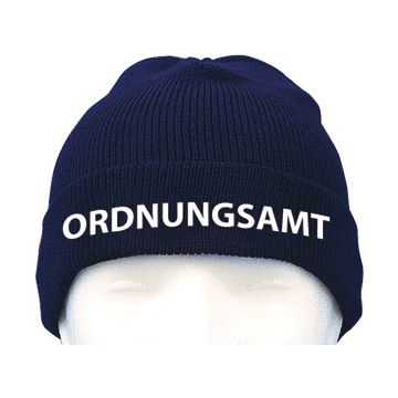 Wollmütze mit Bestickung BUNDESPOLIZEI - dunkelblau - 100% Wolle - Nr. 7585