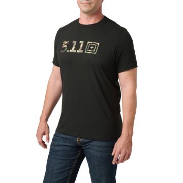 5.11 Woodland Camo Fill Short Sleeve Tee - Black 