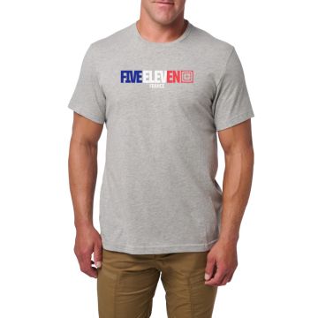 5.11 France Five Eleven Short Sleeve Tee - Heather Grey