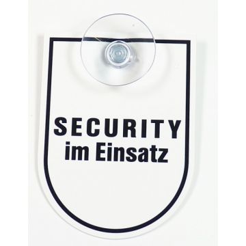 PVC-Schild mit Saugknopf "SECURITY im Einsatz" - 10,5cm x 8,0 cm - Nr. 7831